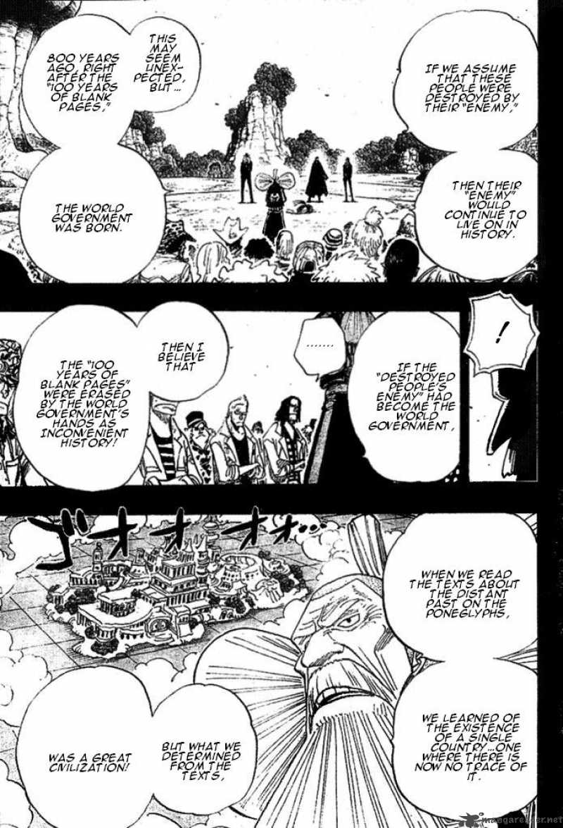 One Piece Manga Chapter 395 page 8 - Ohara vs. the World Government