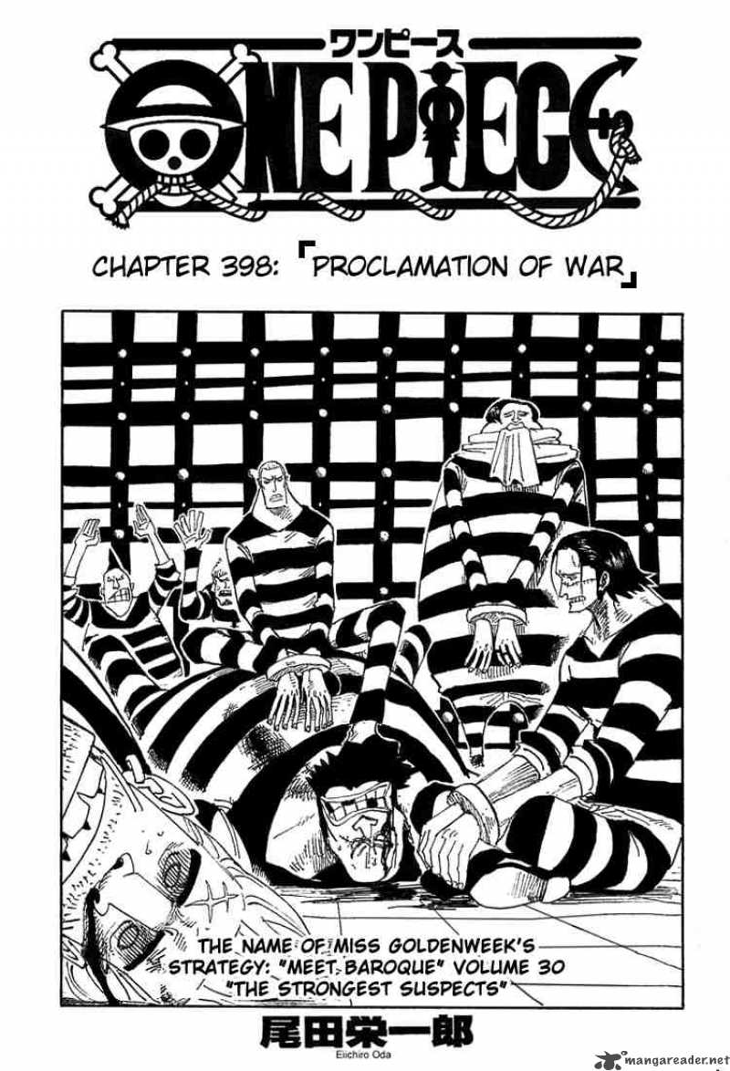One Piece Manga Chapter 398 page 1 - Declaration of War