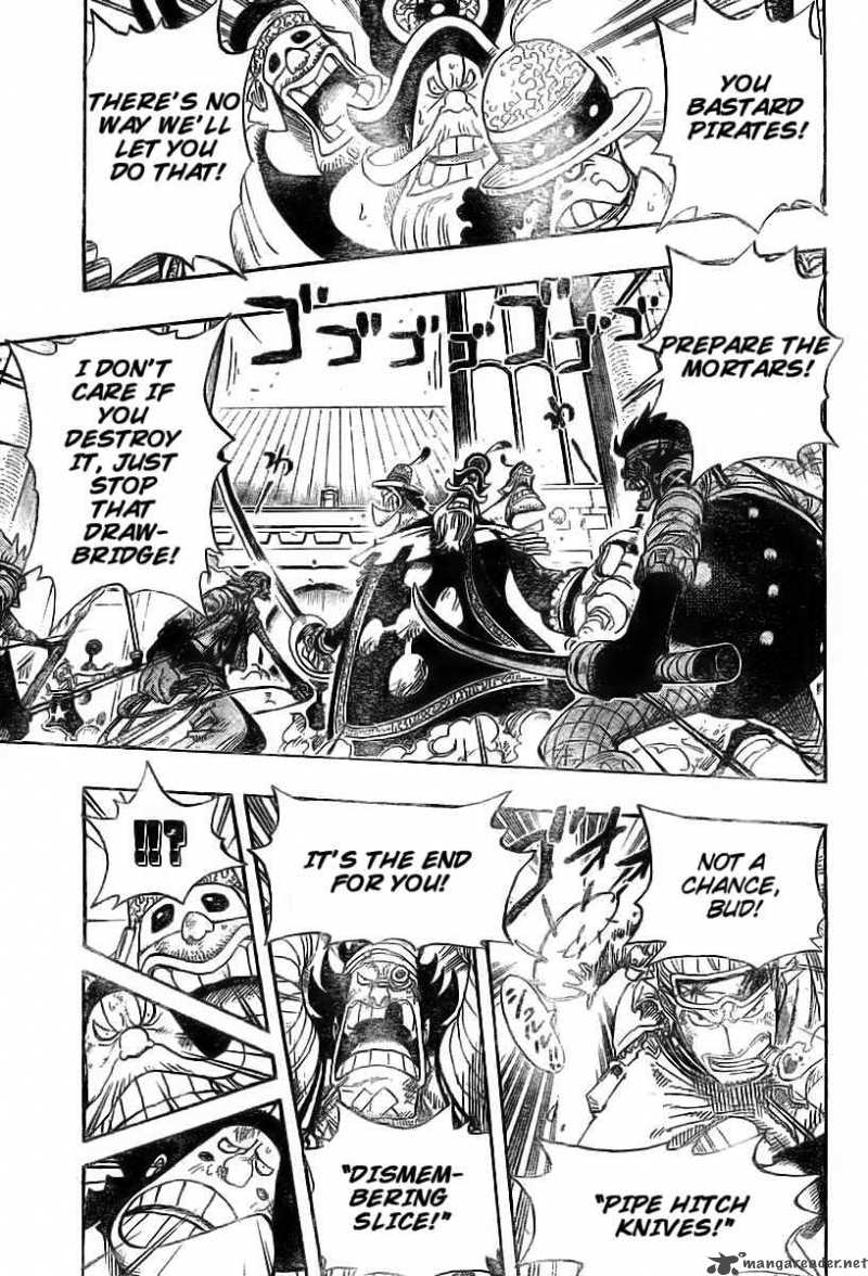 One Piece Manga Chapter 399 page 4 - Jump Toward the Waterfall!!