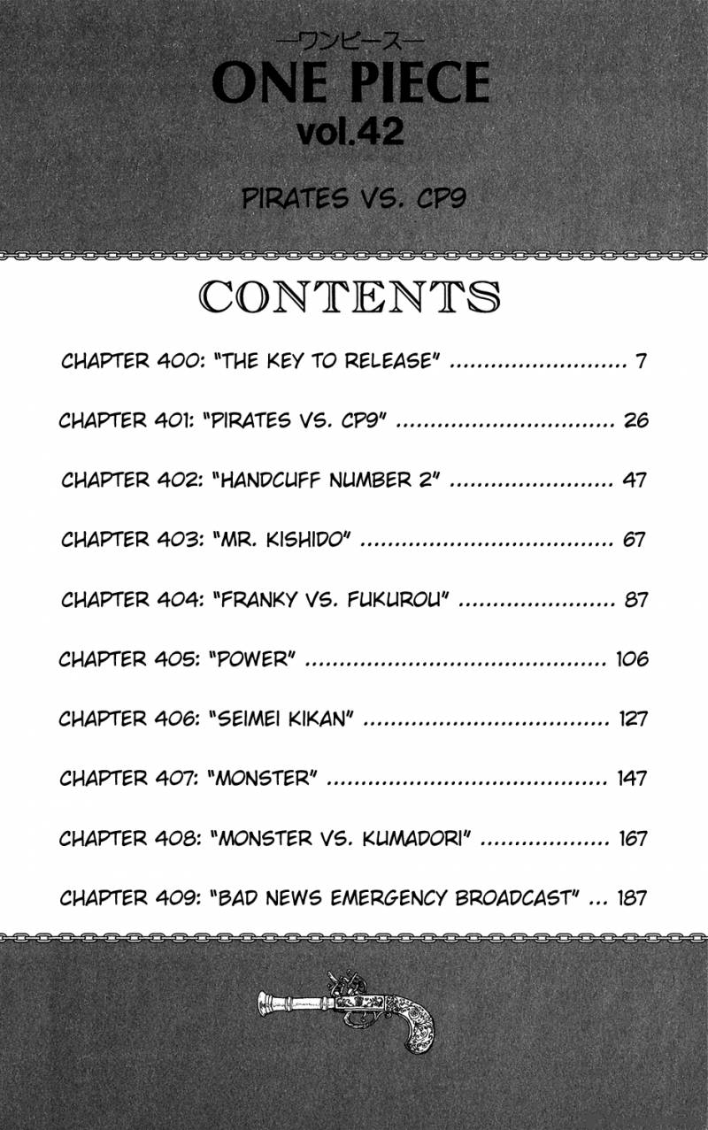 One Piece Manga Chapter 400 page 9 - The Key to Freedom
