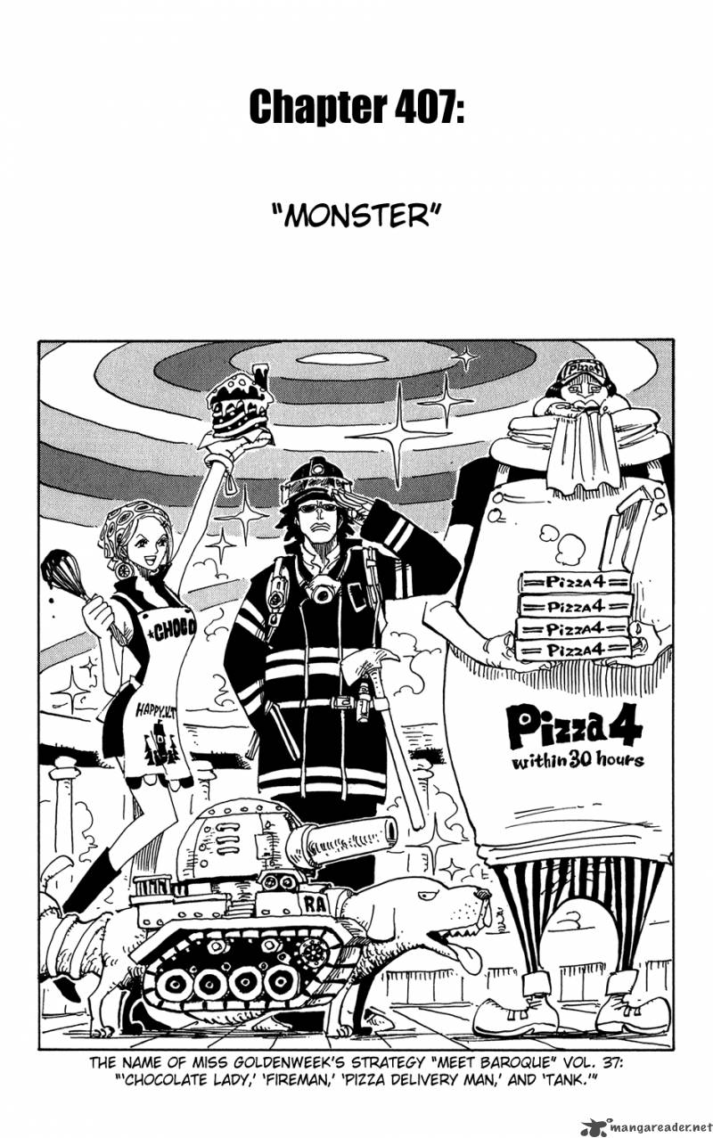One Piece Manga Chapter 407 page 1 - Monster