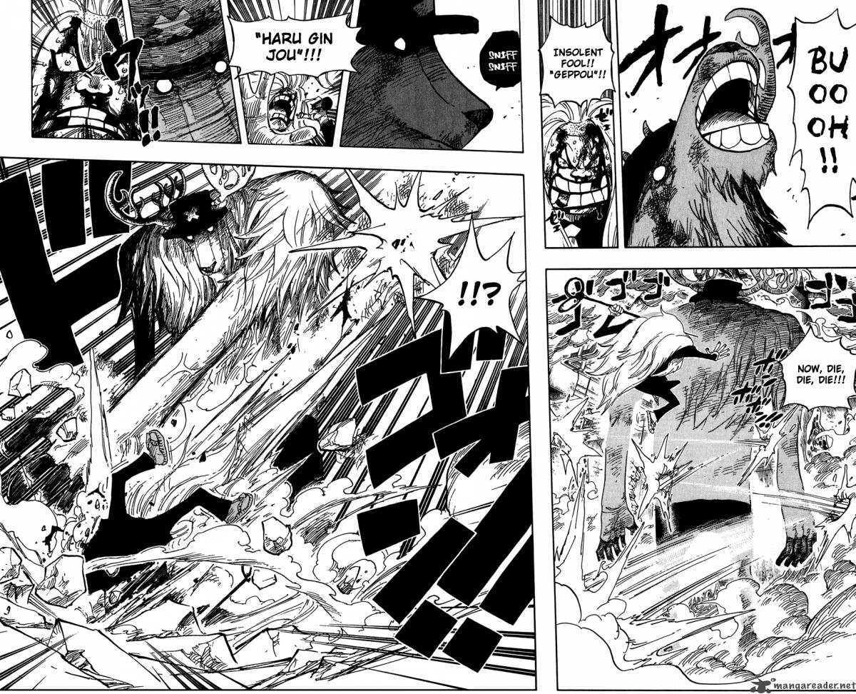 One Piece Manga Chapter 408 page 10 - Monster vs Kumadori