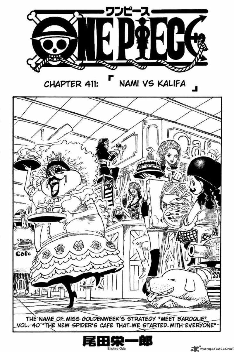 One Piece Manga Chapter 411 page 1 - Nami vs Kalifa