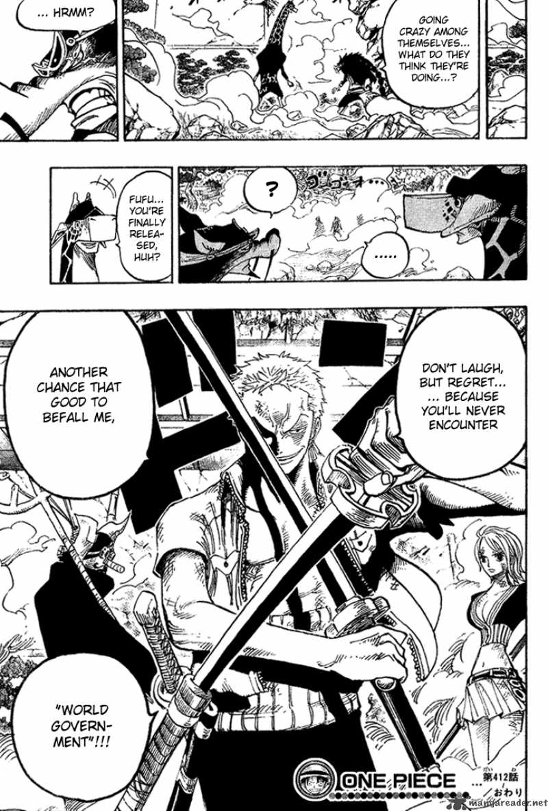 One Piece Manga Chapter 412 page 18 - You Missed Your Chance