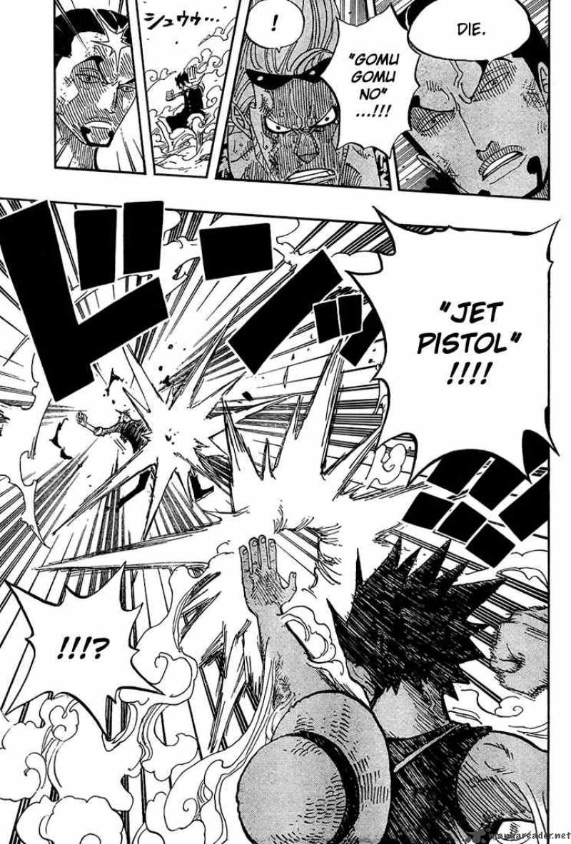 One Piece Manga Chapter 418 page 13 - Luffy vs. Rob Lucci