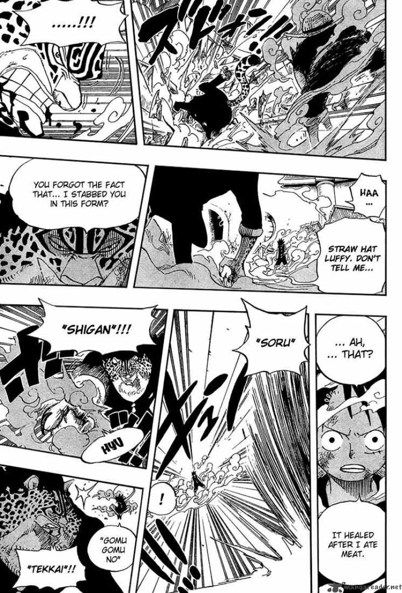 One Piece Manga Chapter 418 page 17 - Luffy vs. Rob Lucci