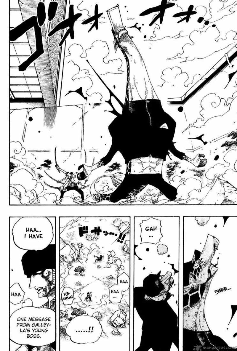 One Piece Manga Chapter 418 page 2 - Luffy vs. Rob Lucci
