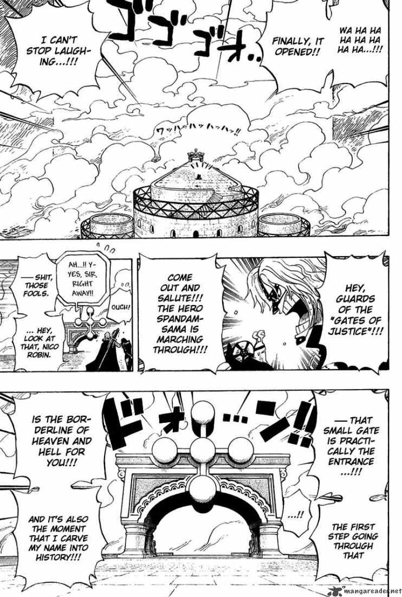 One Piece Manga Chapter 418 page 7 - Luffy vs. Rob Lucci