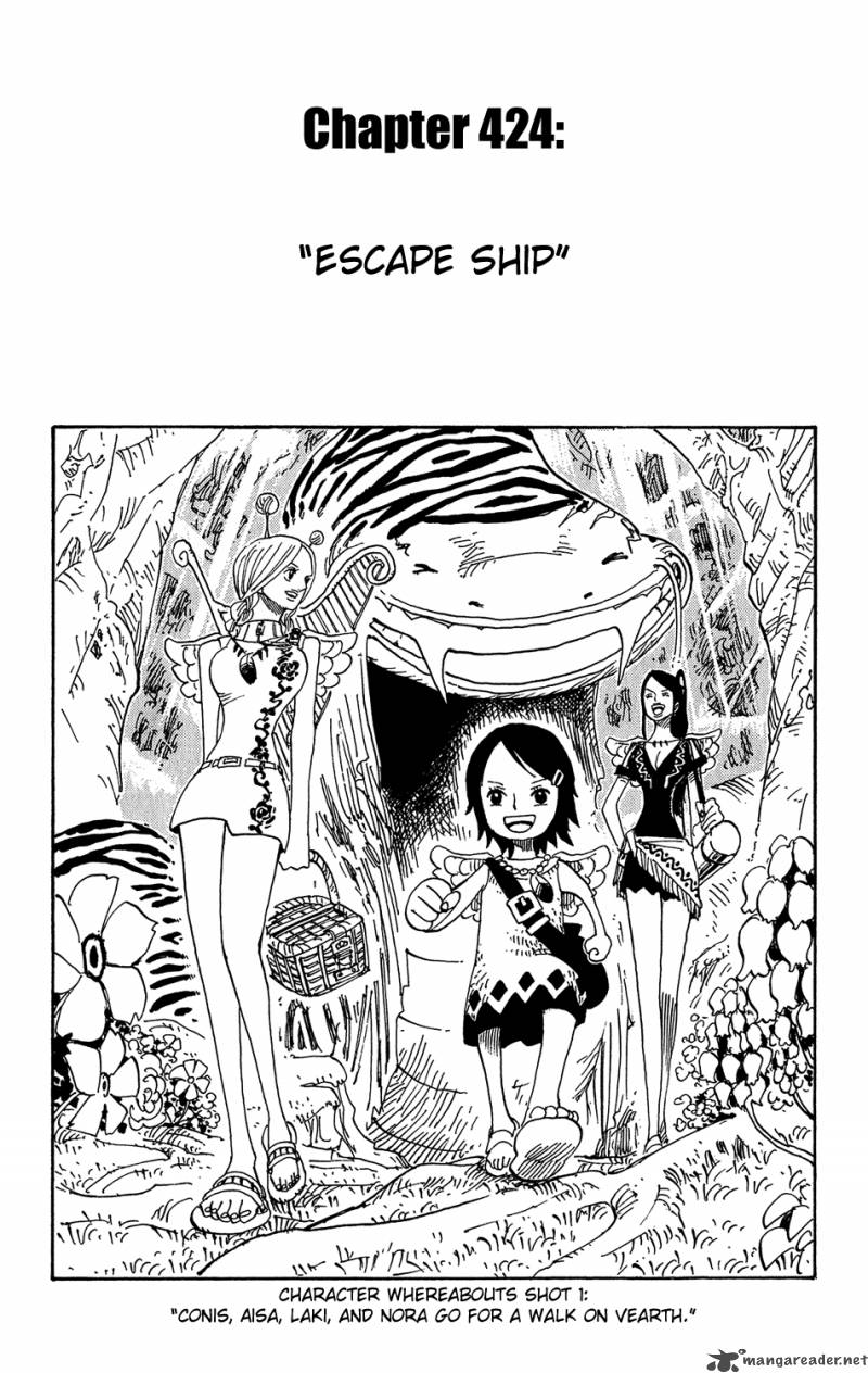 One Piece Manga Chapter 424 page 1 - Escape Ship