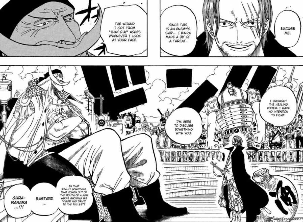 One Piece Manga Chapter 434 page 6 - Whitebeard and Red Hair