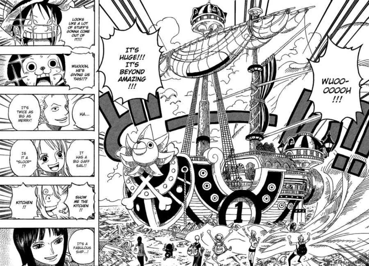 One Piece Manga Chapter 436 page 6 - Pants from Franky House