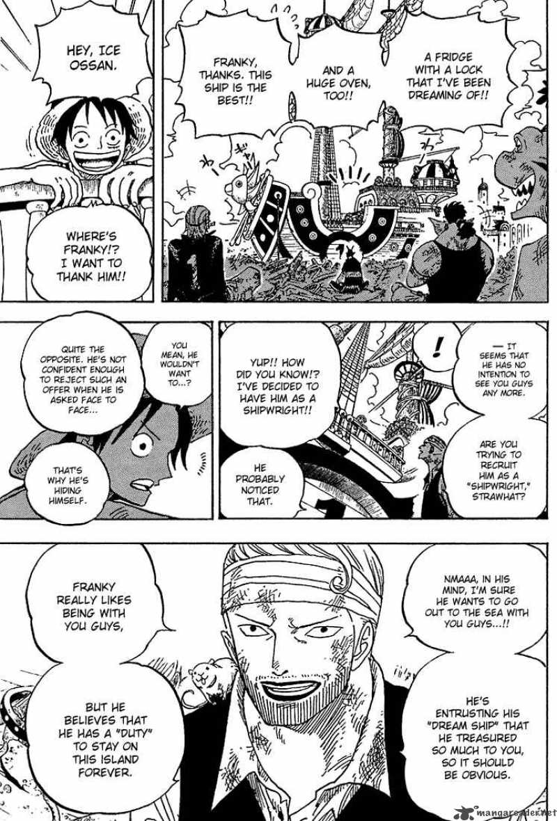 One Piece Manga Chapter 436 page 8 - Pants from Franky House