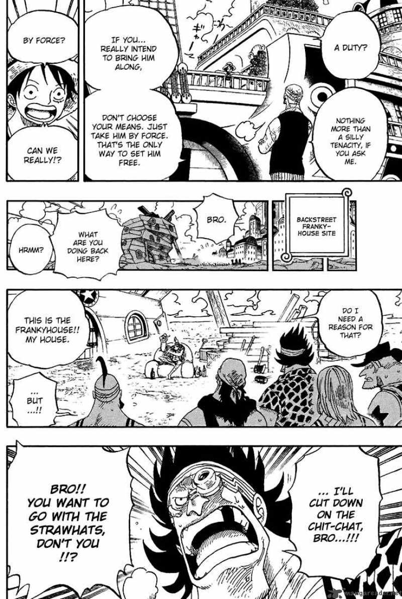 One Piece Manga Chapter 436 page 9 - Pants from Franky House