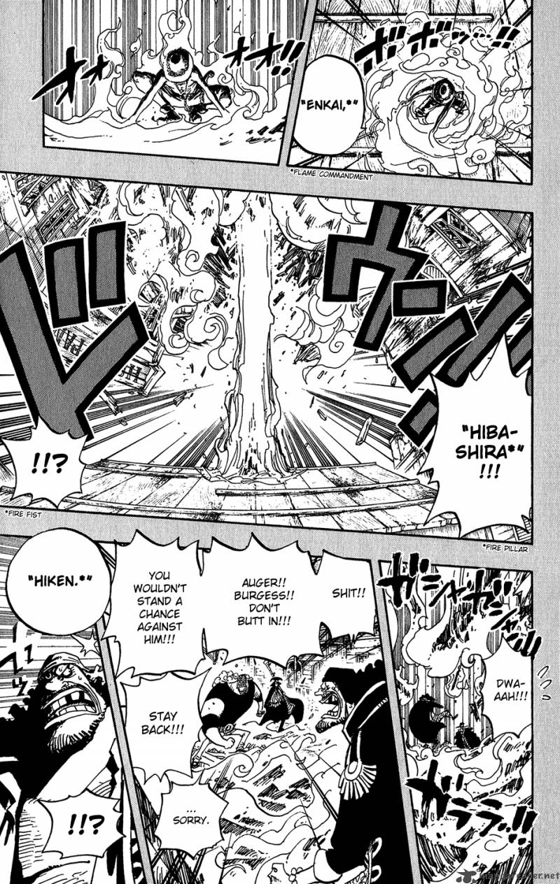 One Piece Manga Chapter 440 page 15 - Fire Fist vs Blackbeard
