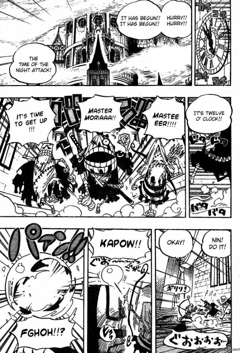 One Piece Manga Chapter 449 page 12 - The Mysterious Four of Thriller Bark