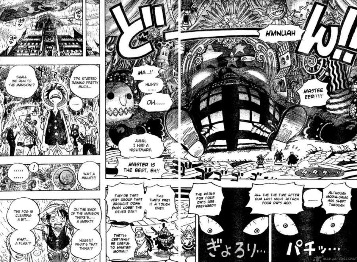 One Piece Manga Chapter 449 page 13 - The Mysterious Four of Thriller Bark