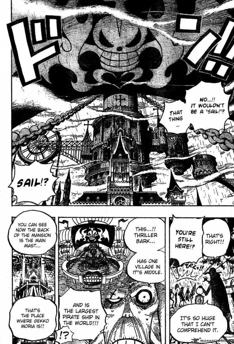 One Piece Manga Chapter 449 page 14 - The Mysterious Four of Thriller Bark