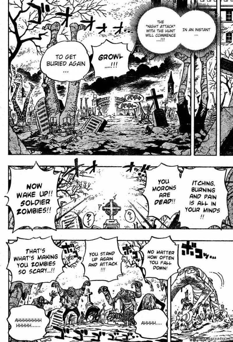 One Piece Manga Chapter 449 page 9 - The Mysterious Four of Thriller Bark