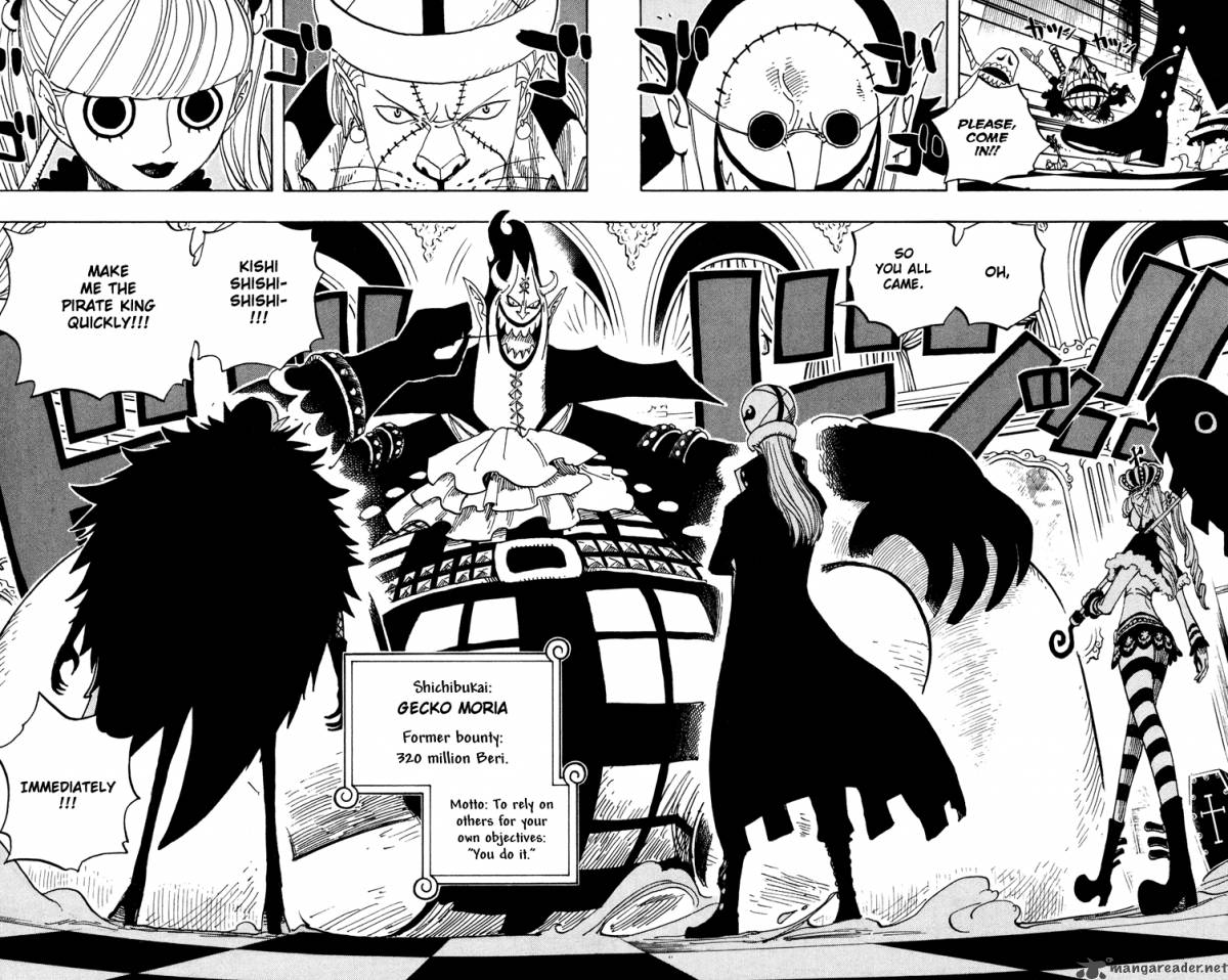 One Piece Manga Chapter 455 page 12 - Gecko Moria of the Seven Warlords of the Sea