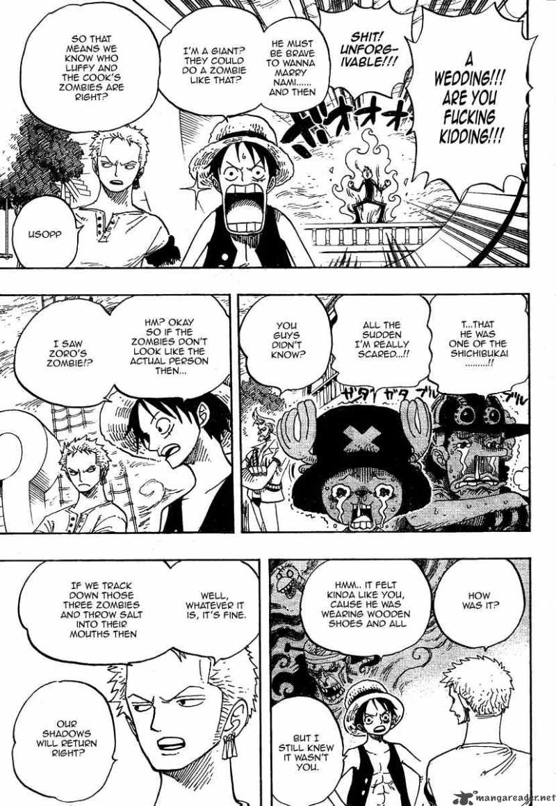 One Piece Manga Chapter 459 page 5 - Being Dead Isn't an Apology