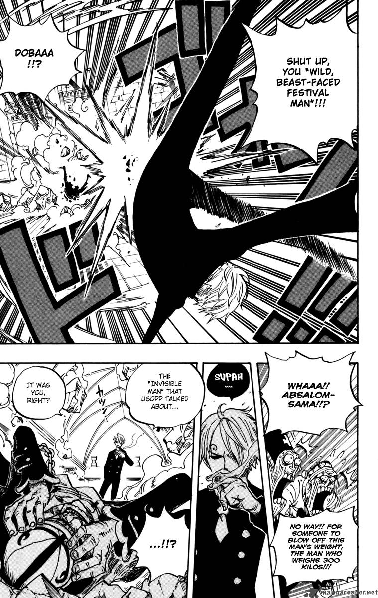One Piece Manga Chapter 463 page 15 - Pirate Sanji vs Mysterious Absalom