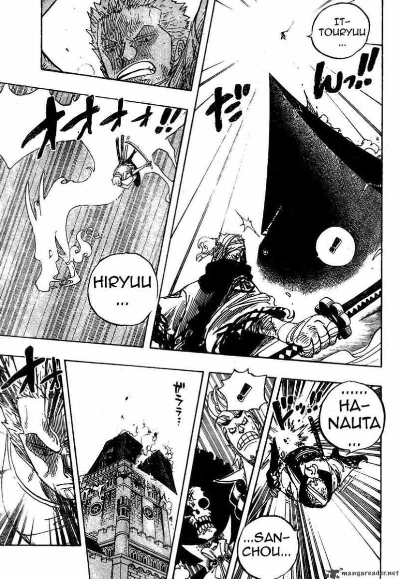 One Piece Manga Chapter 467 page 13 - Pirate Zoro vs Samurai Ryuma