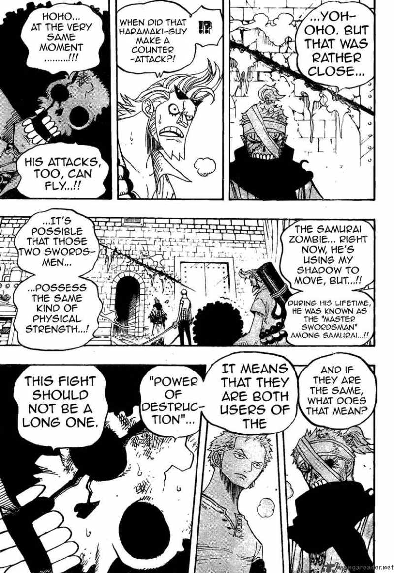 One Piece Manga Chapter 467 page 3 - Pirate Zoro vs Samurai Ryuma