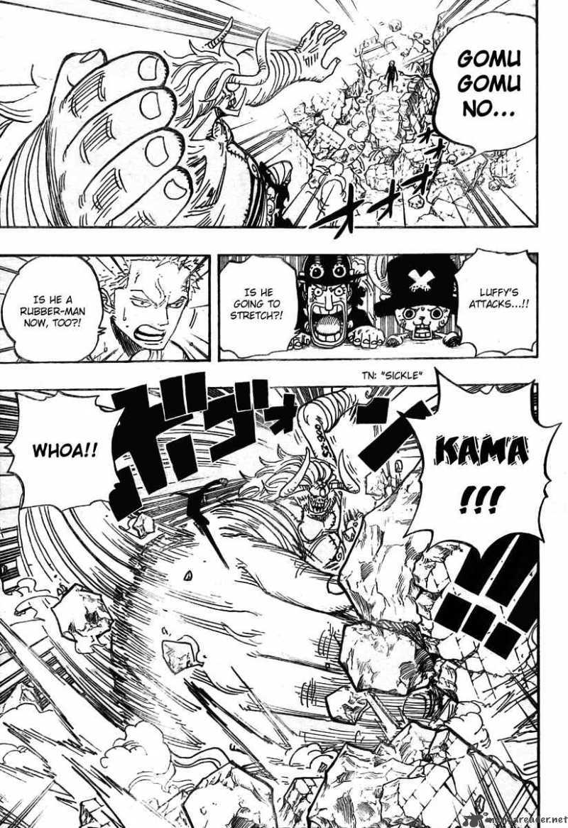 One Piece Manga Chapter 470 page 4 - Oars vs. Straw Hat Pirates