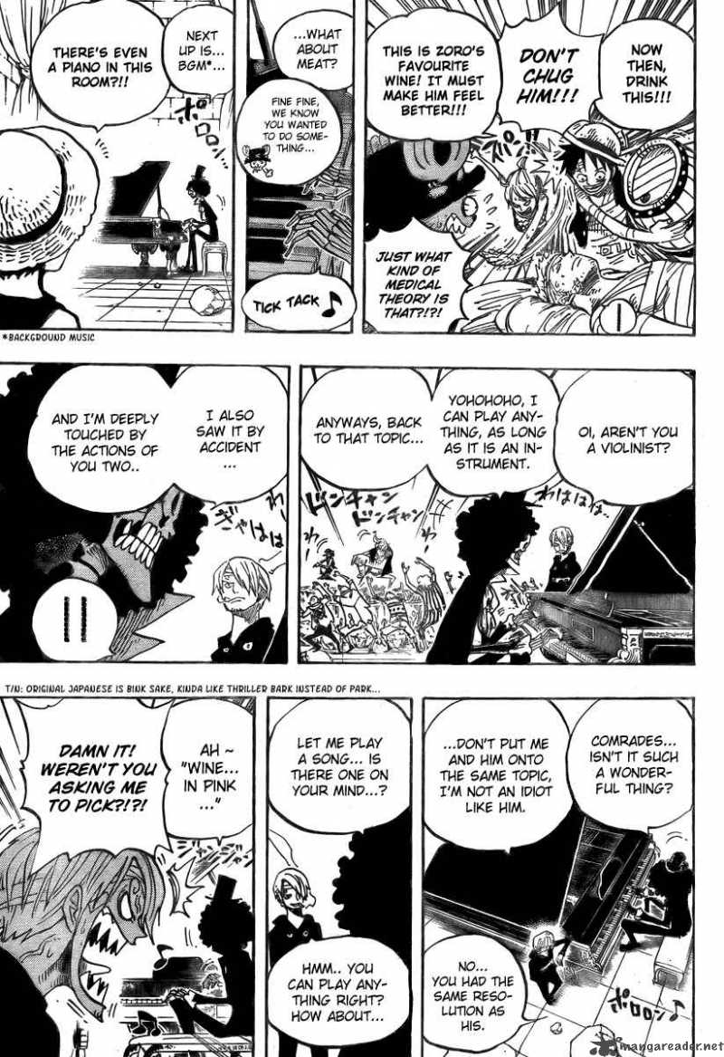 One Piece Manga Chapter 486 page 13 - Piano