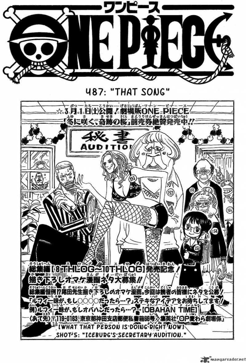 One Piece Manga Chapter 487 page 1 - That Song