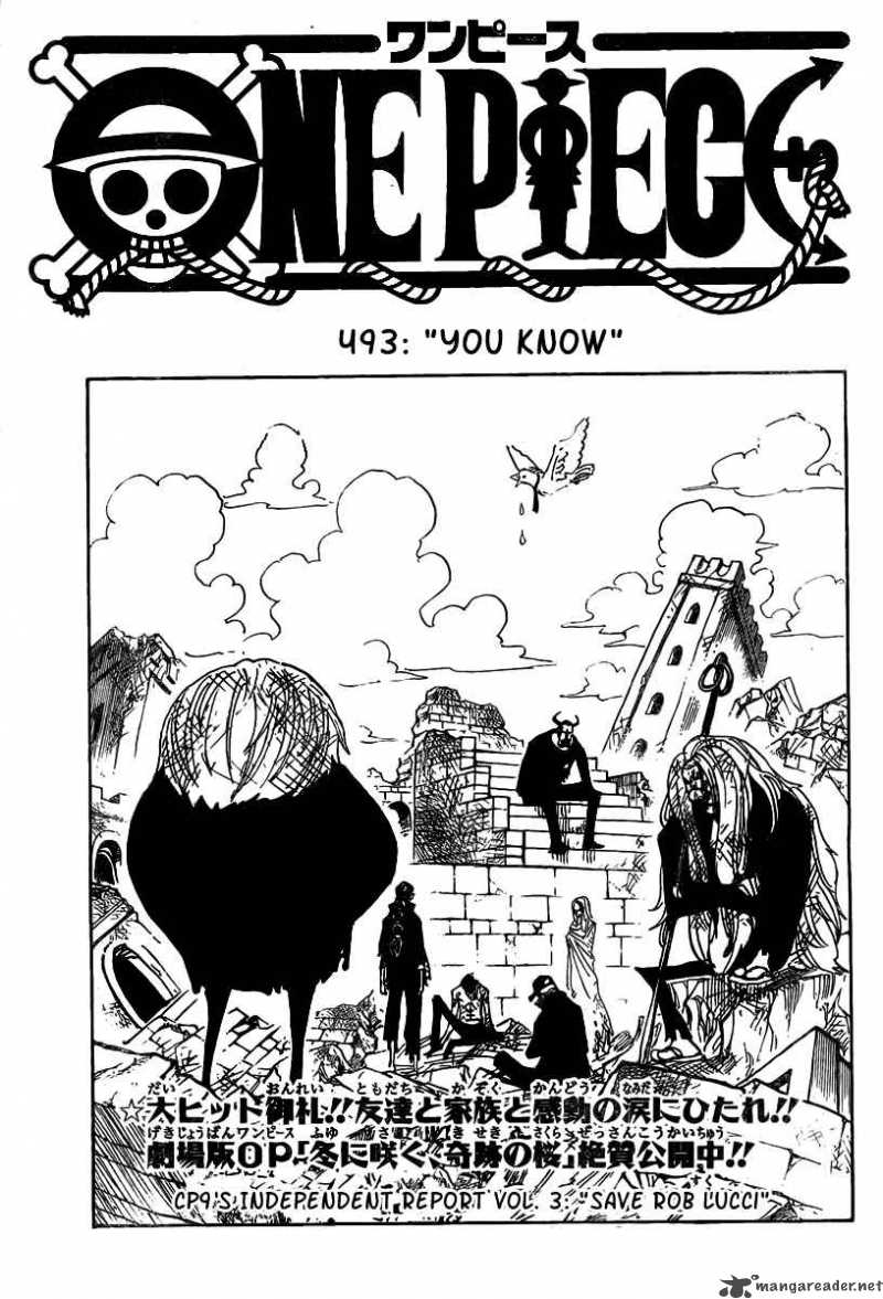 One Piece Manga Chapter 493 page 1 - You Know Me
