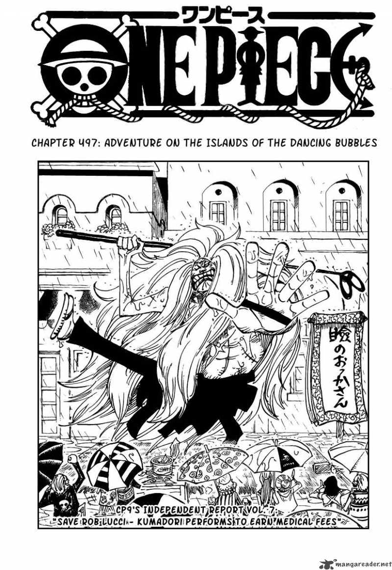 One Piece Manga Chapter 497 page 1 - Adventure on the Archipelago of Dancing Soap Bubbles
