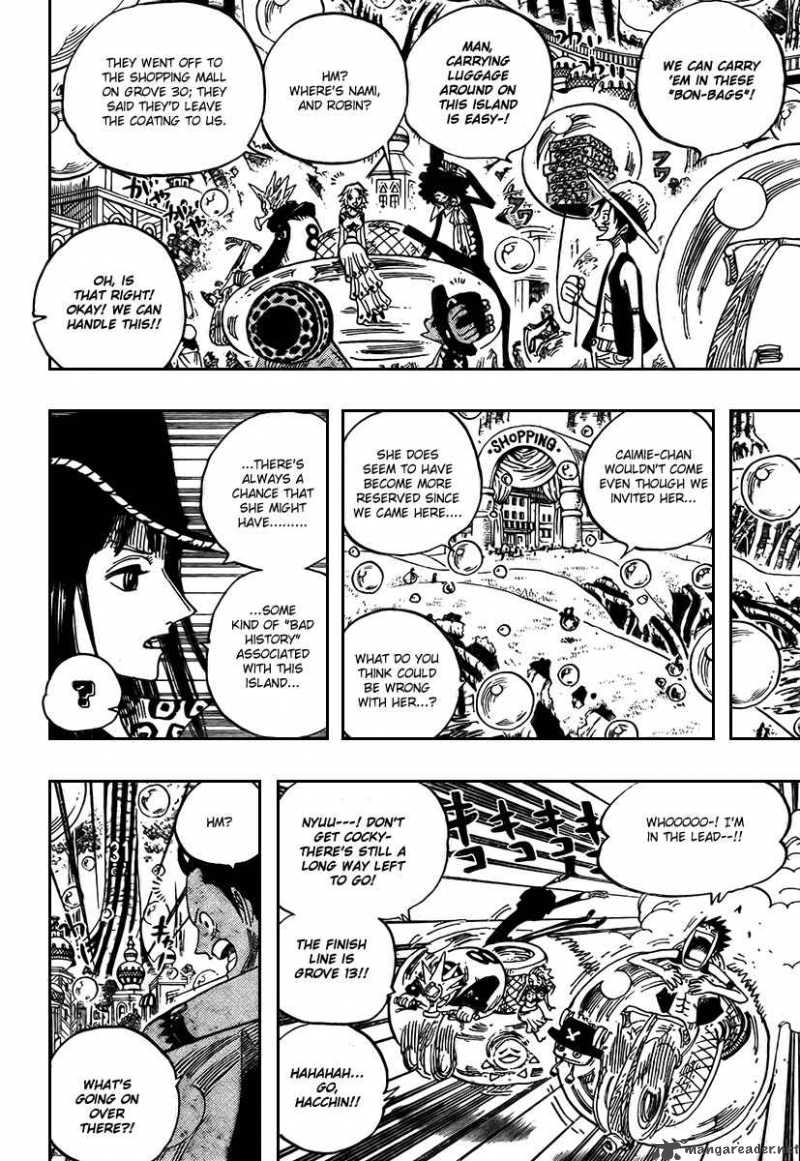 One Piece Manga Chapter 497 page 12 - Adventure on the Archipelago of Dancing Soap Bubbles