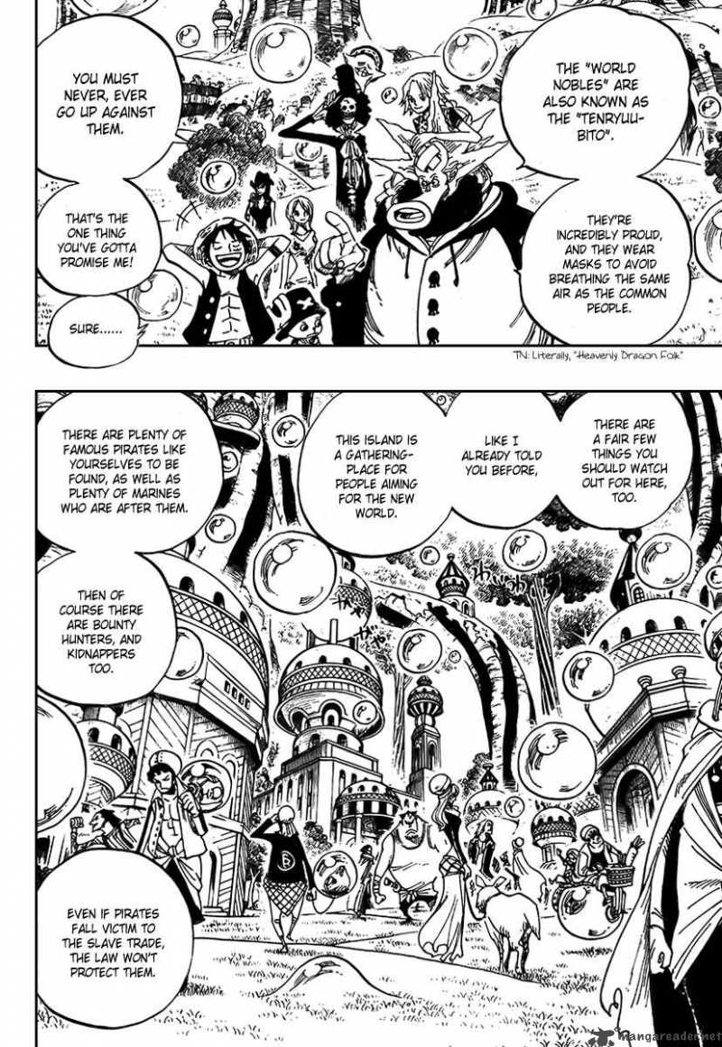 One Piece Manga Chapter 497 page 4 - Adventure on the Archipelago of Dancing Soap Bubbles