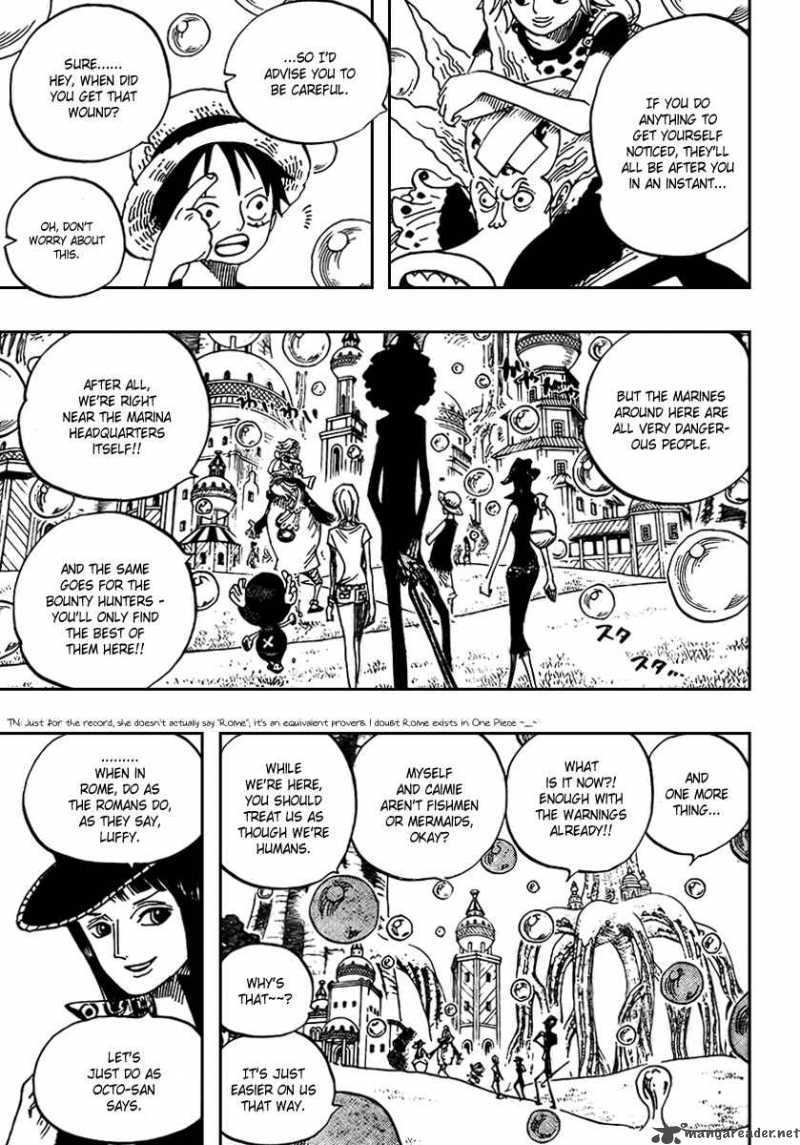 One Piece Manga Chapter 497 page 5 - Adventure on the Archipelago of Dancing Soap Bubbles