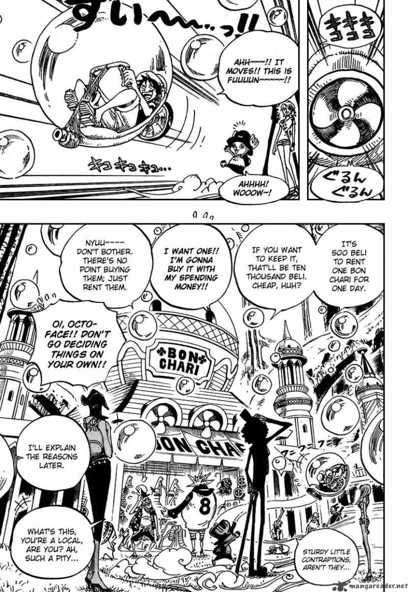 One Piece Manga Chapter 497 page 7 - Adventure on the Archipelago of Dancing Soap Bubbles
