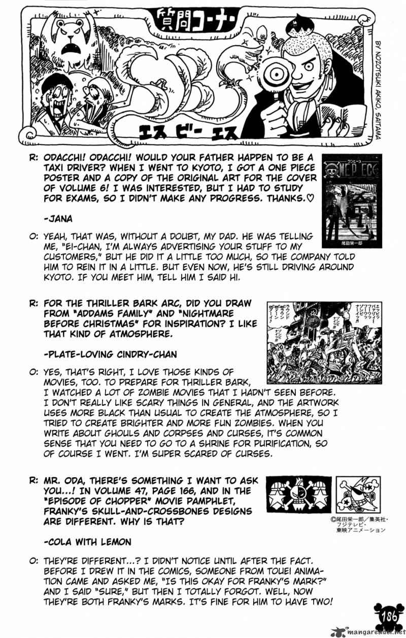 One Piece Manga Chapter 500 page 20 - The Embers of History