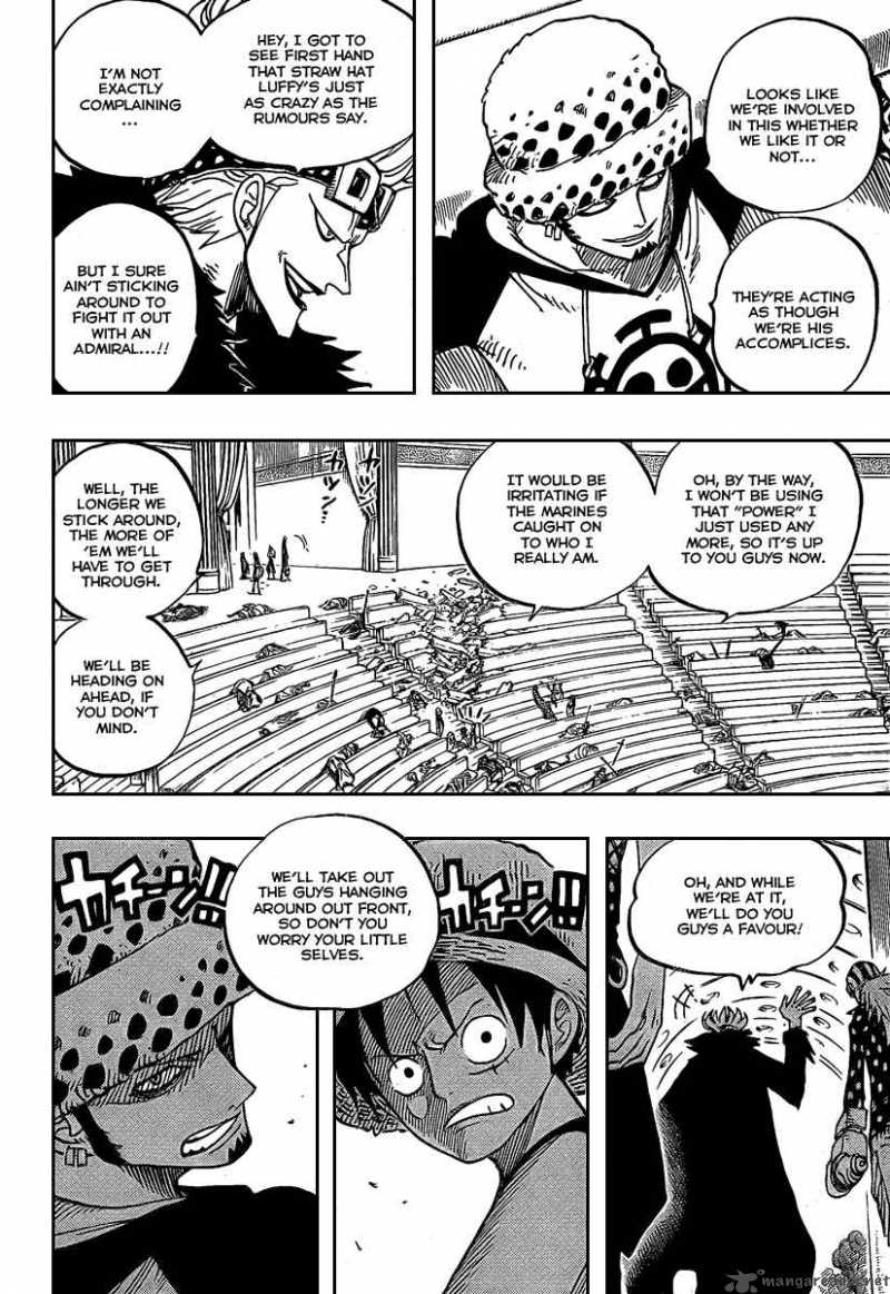 One Piece Manga Chapter 504 page 14 - Pirate Front Line on the Move!!