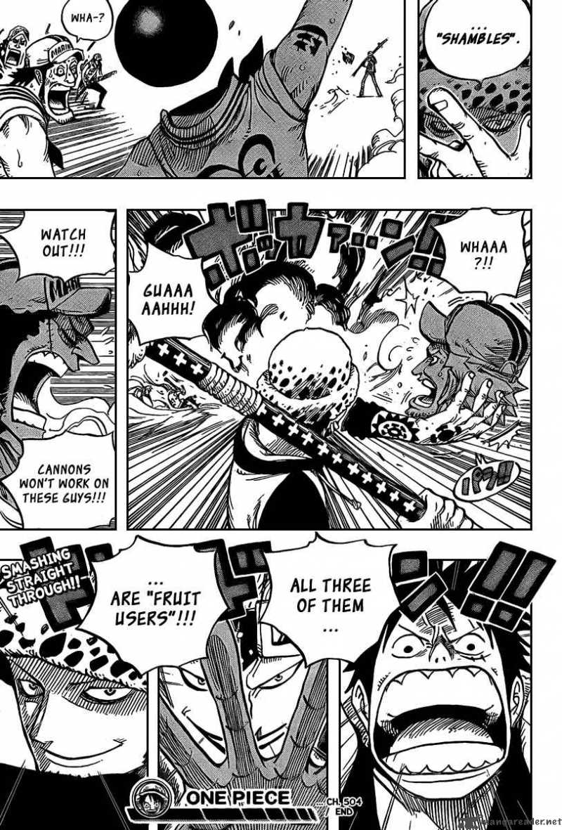 One Piece Manga Chapter 504 page 19 - Pirate Front Line on the Move!!