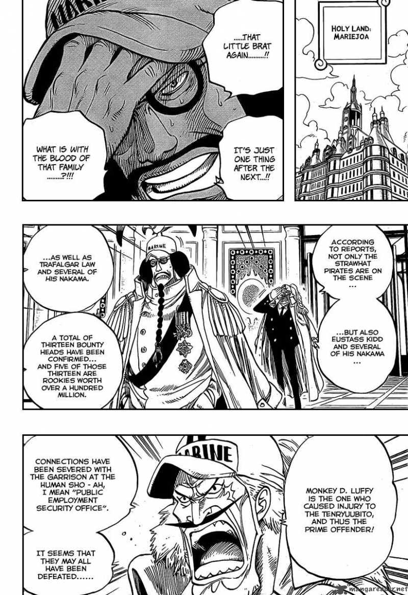 One Piece Manga Chapter 504 page 4 - Pirate Front Line on the Move!!