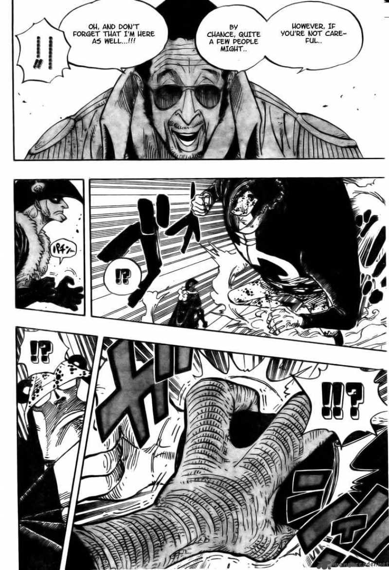 One Piece Manga Chapter 509 page 10 - Kizaru vs. Four Captains