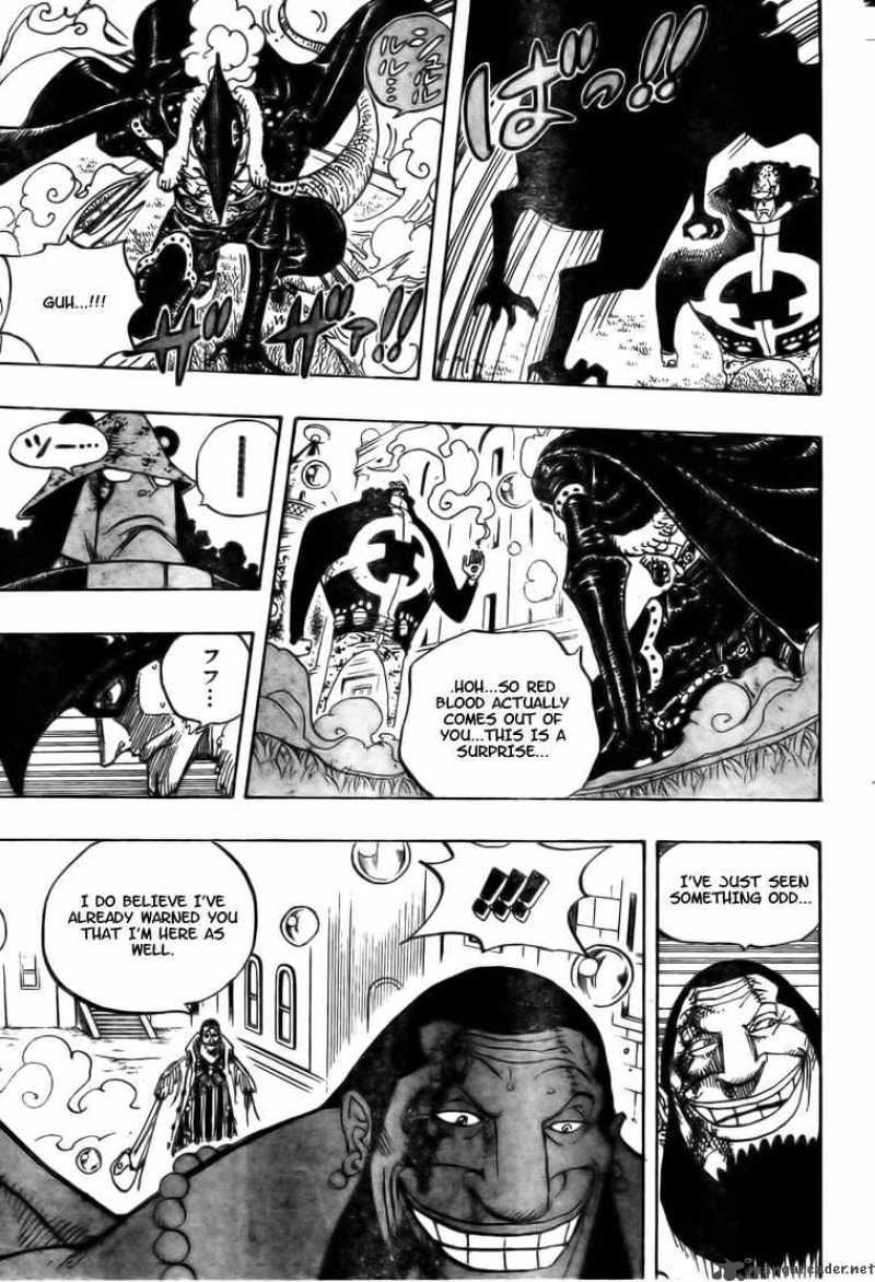 One Piece Manga Chapter 509 page 13 - Kizaru vs. Four Captains