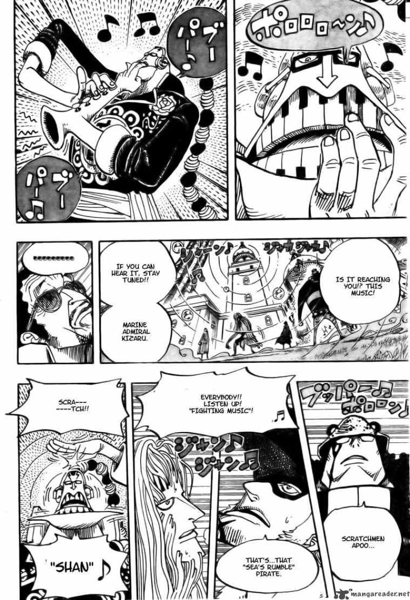 One Piece Manga Chapter 509 page 18 - Kizaru vs. Four Captains
