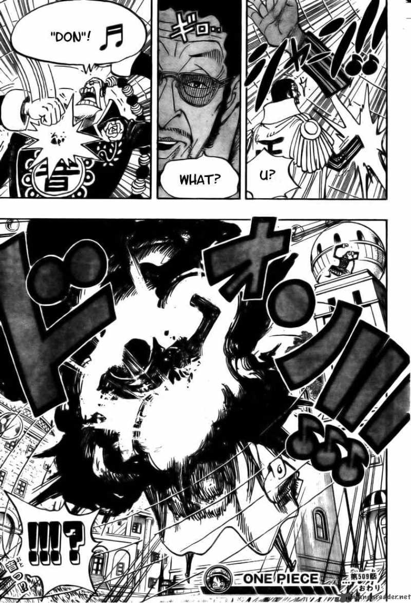 One Piece Manga Chapter 509 page 19 - Kizaru vs. Four Captains