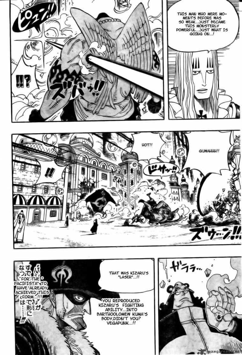 One Piece Manga Chapter 509 page 8 - Kizaru vs. Four Captains