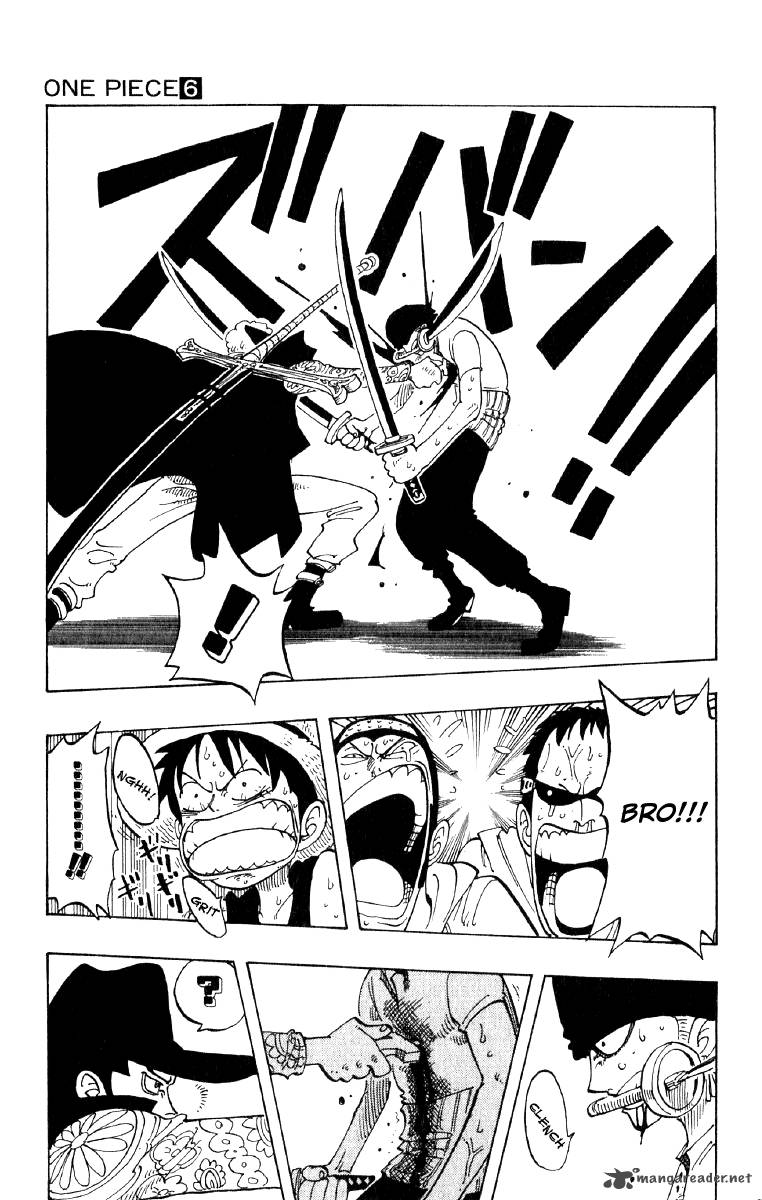 One Piece Manga Chapter 51 page 13 - Roronoa Zoro Falls Into the Sea