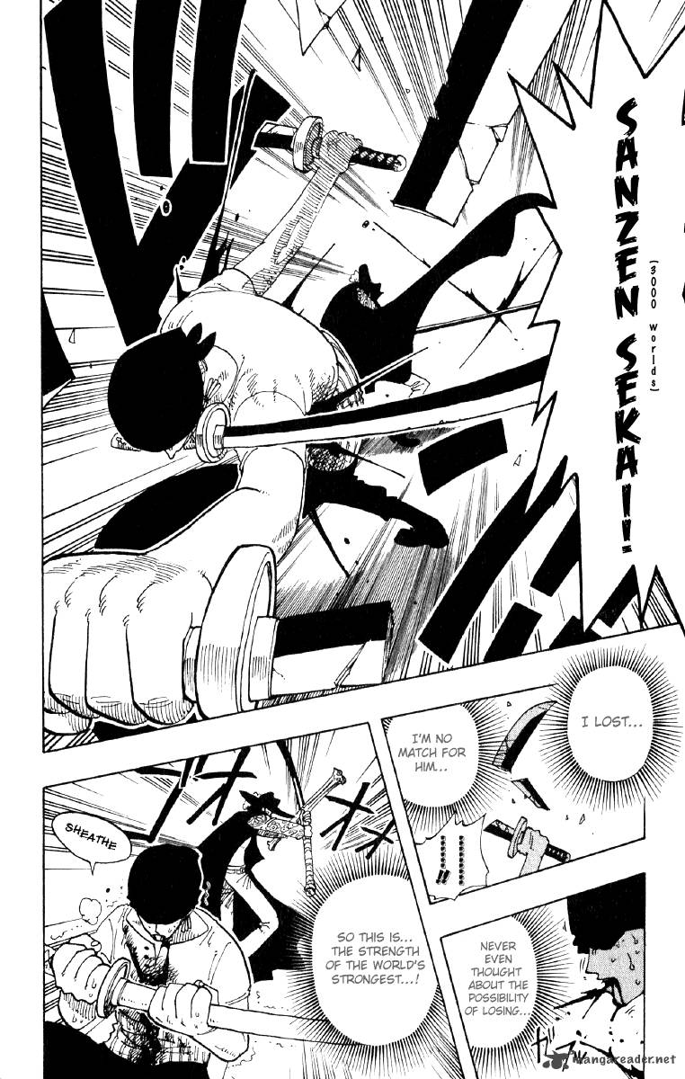 One Piece Manga Chapter 51 page 18 - Roronoa Zoro Falls Into the Sea