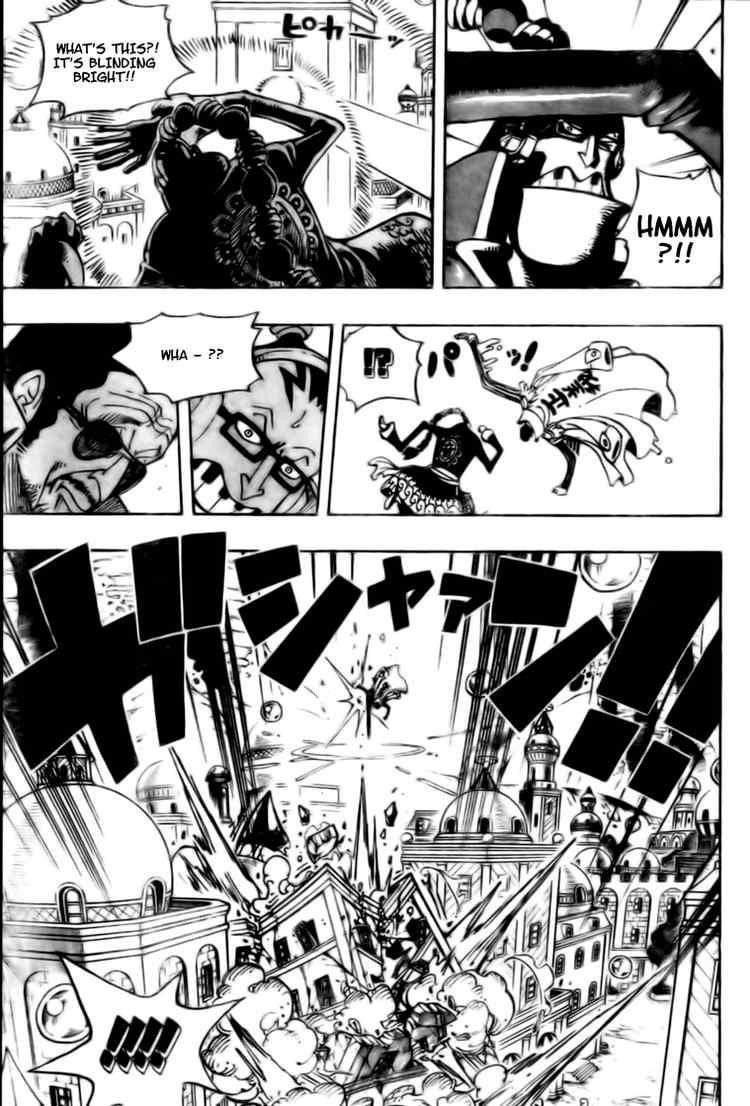One Piece Manga Chapter 510 page 5 - Straw Hat Crew vs. Combat Weapon