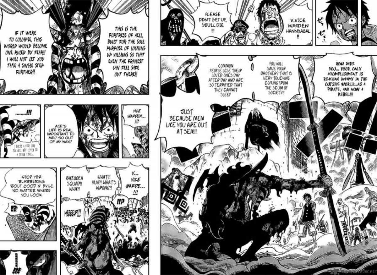 One Piece Manga Chapter 543 page 12 - Straw Hat and Blackbeard