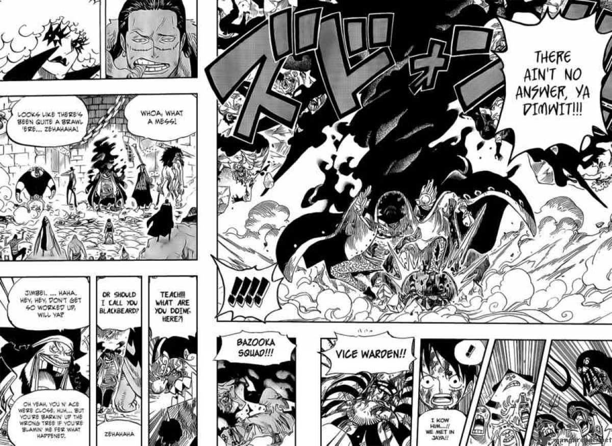 One Piece Manga Chapter 543 page 13 - Straw Hat and Blackbeard